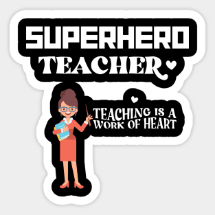 Lady Superhero Teacher Sticker